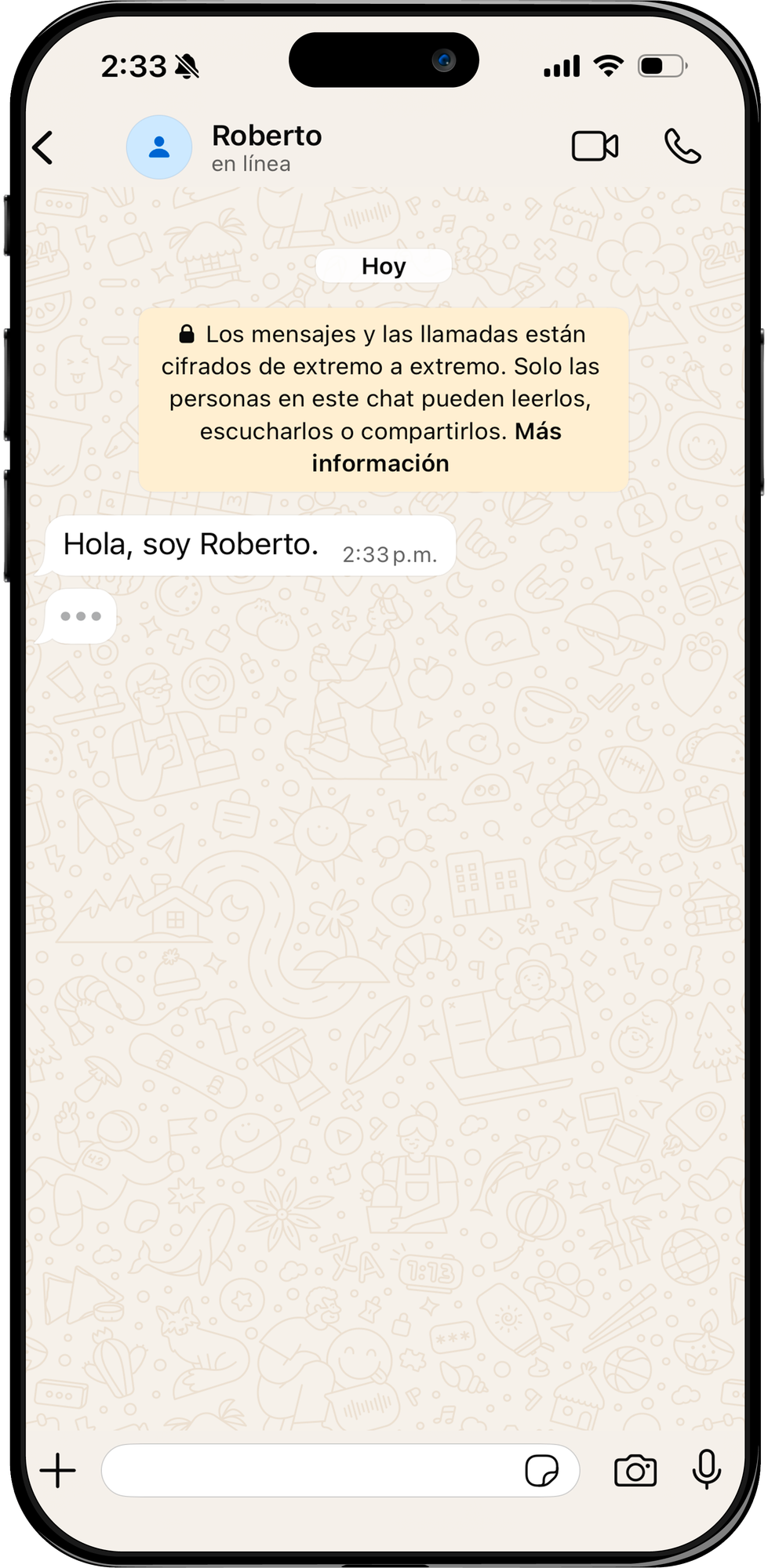 Chat de WhatsApp con Roberto